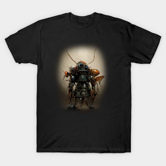 Ancient Rusty Cyborg Cockroach T-Shirt by maxdax